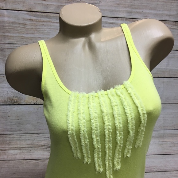 🌊 WS10 Gap Neon Frilly Summer Tank Top M - Picture 3 of 4